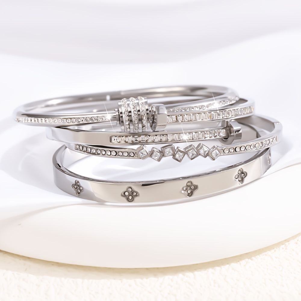 2pc Women's High Quality Stainless Steel Bracelet Set